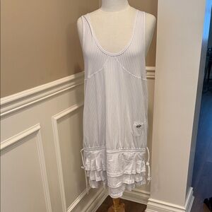 Adidas x Stella McCartney White Mesh Performance Dress | Drawstring Waist AF5002